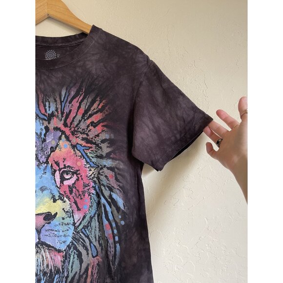 The Mountain Size Small Rainbow Lion T-Shirt Crewneck Short Sleeve Gray Tie Dye - Picture 4 of 7